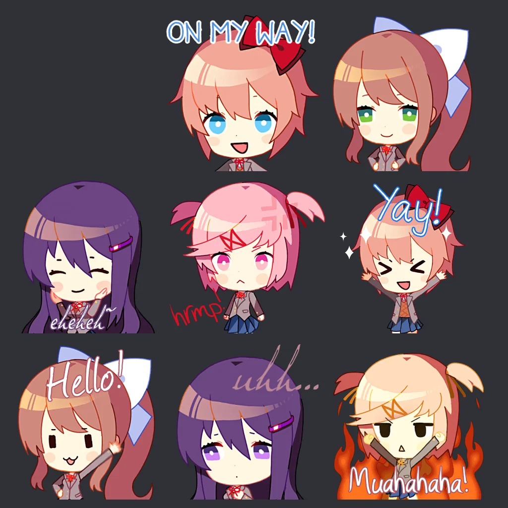 Preview of DDLC animated stickers