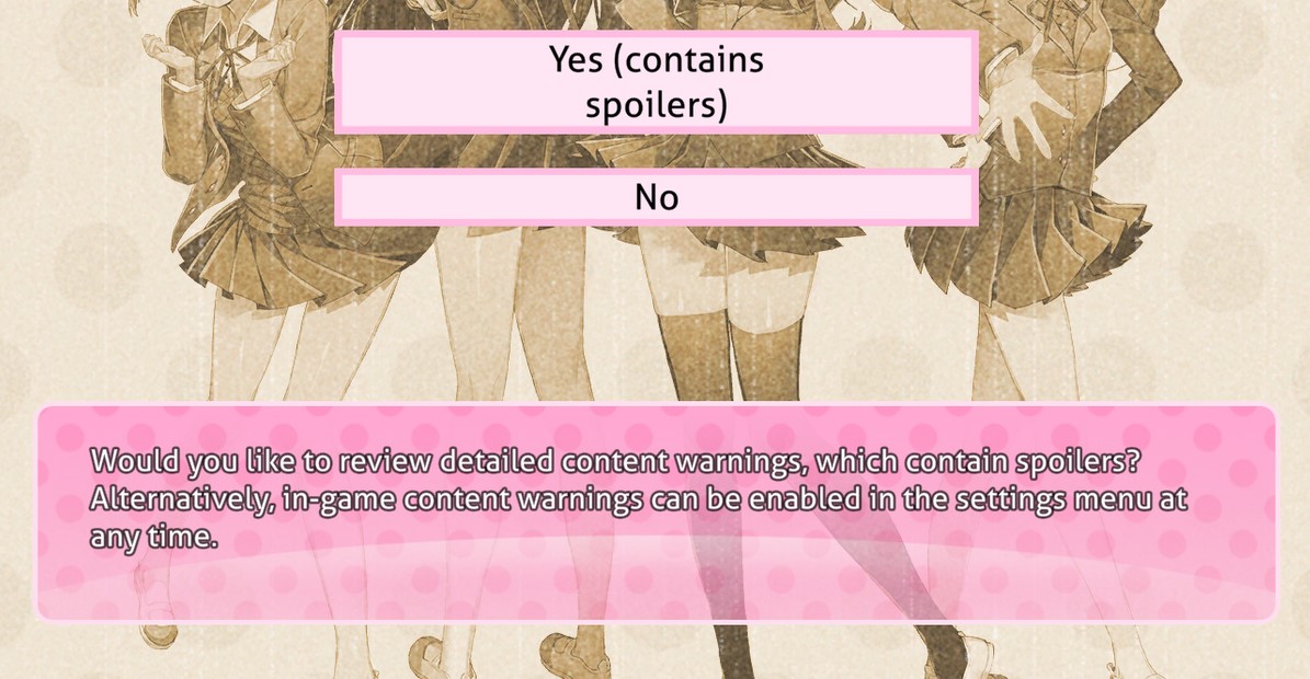 Screenshot of the new warning, asking the player if they want to see the expanded list